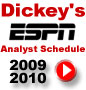 Dickey ESPN Analyst Schedule